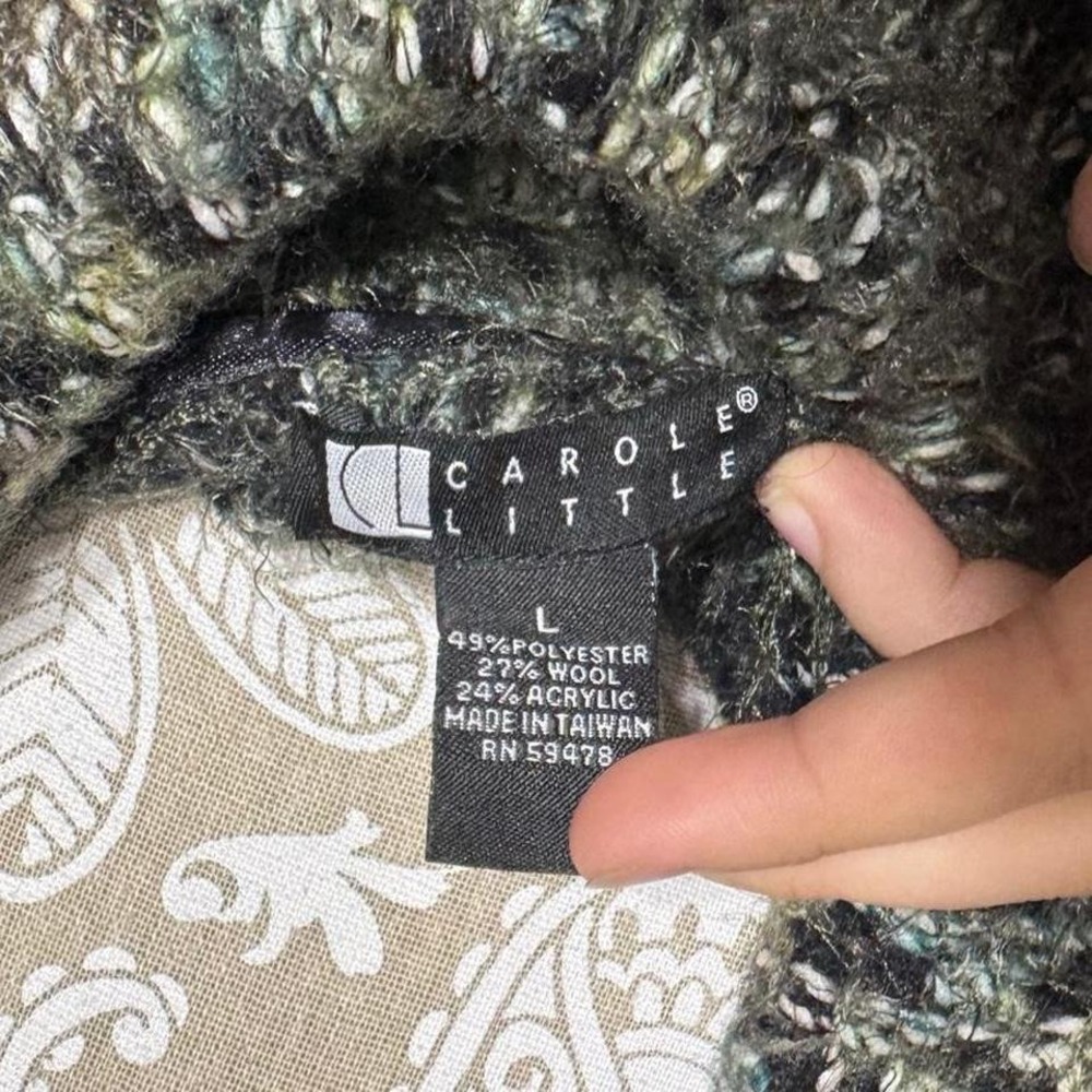 Vintage Carole Little Poncho Sweater Cardigan Knit Wool Fall Academia Layering - Picture 5 of 5